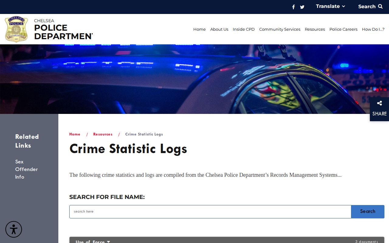 Chelsea Police weekly arrest-log archive