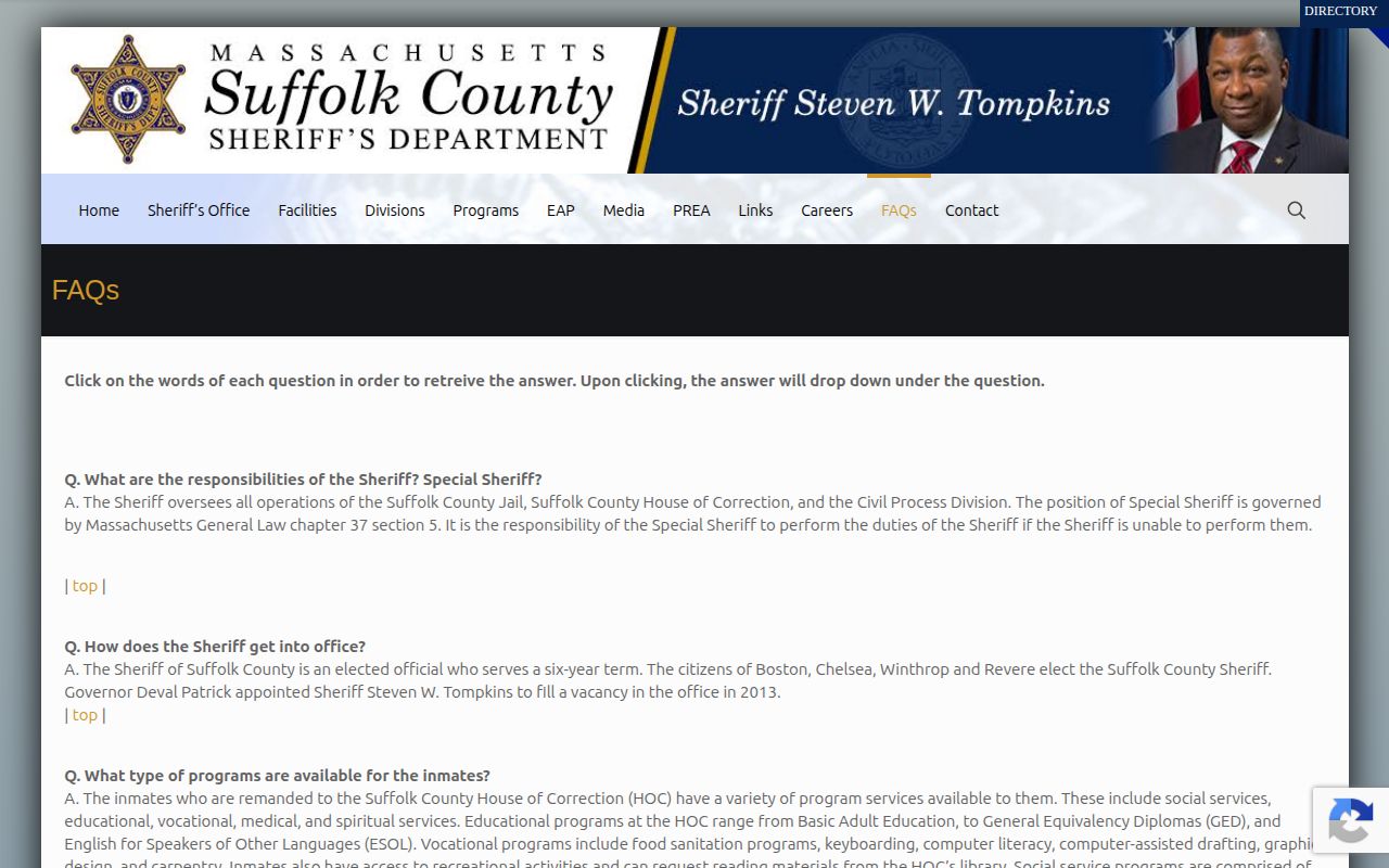 Suffolk County jail roster custody lookup instructions